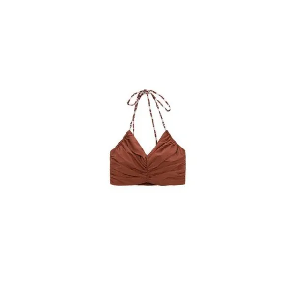 ZARA BEADED EMBROIDERED CROP TOP Brown Size Small NWT - Image 2