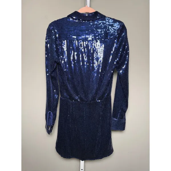 Free People Sophie Sequin Mini Dress Midnight Navy XS‎ NWT Party Glam - Image 8