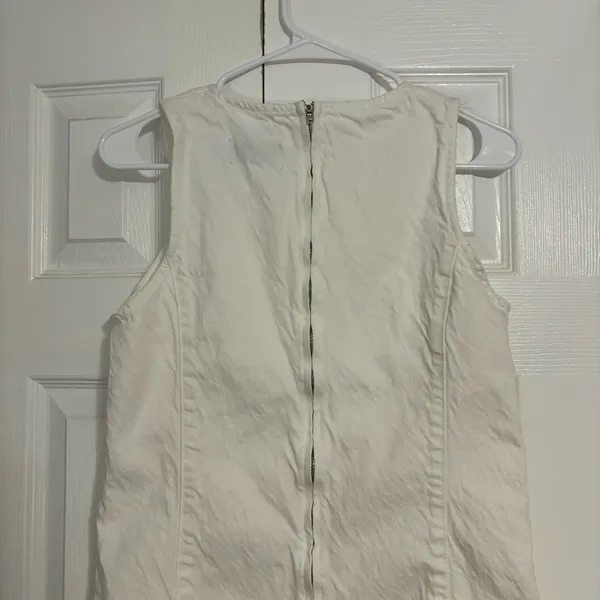 ZARA White Denim Midi Dress - Image 8