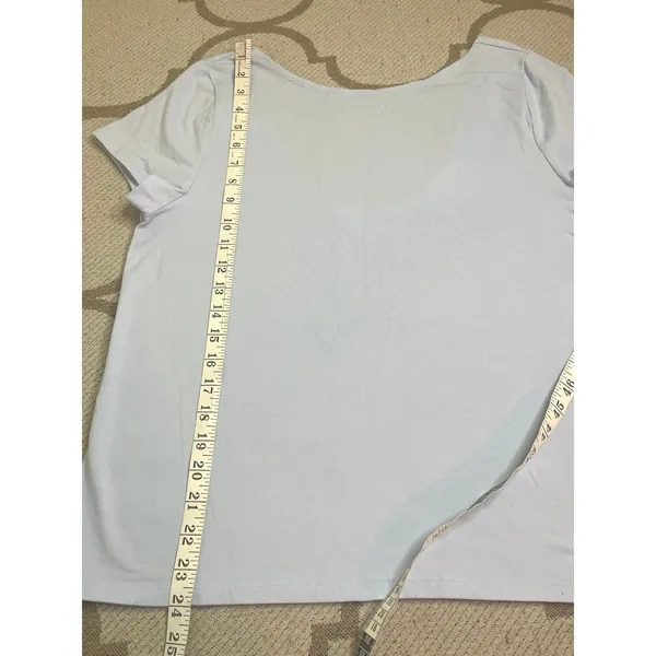 GAP Boatneck Open Back T-Shirt Serene Blue Scoop Back Short Sleeve Top XL - Image 5