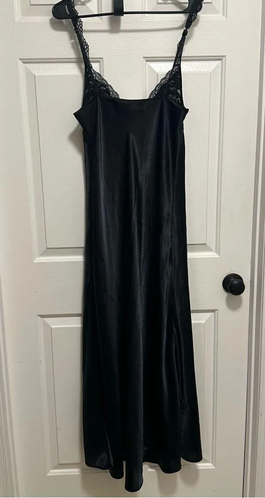 Vtg Victorias Secret Slip Dress Long Silky Sexy Gown Coquette Gold Label Size L - Image 2