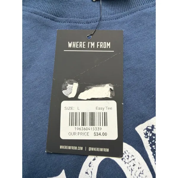 Where Im From South Carolina USA Easy Tee Navy Blue Cropped Graphic TShirt Large - Image 3