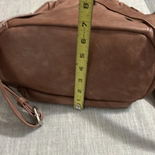 Urban Expressions Brown Faux‎ Leather Mini Backpack Convertible Crossbody Bag - Image 6