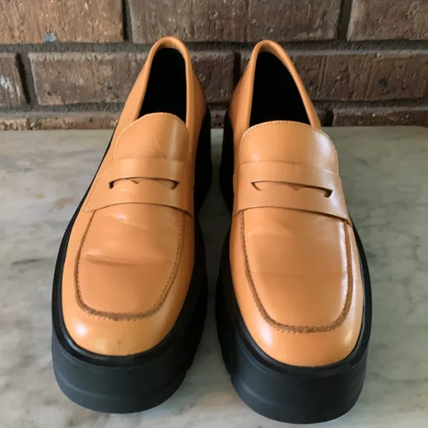 Free People Nico Platform Leather Loafer Creepers Size 41 - Image 4