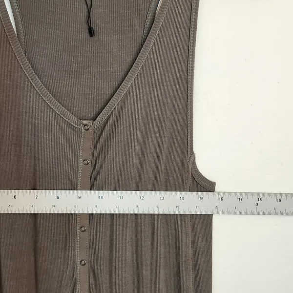 Splendid Olive Green Ribbed knit Sleeveless Fitted Maxi Dress Size Large - Image 5