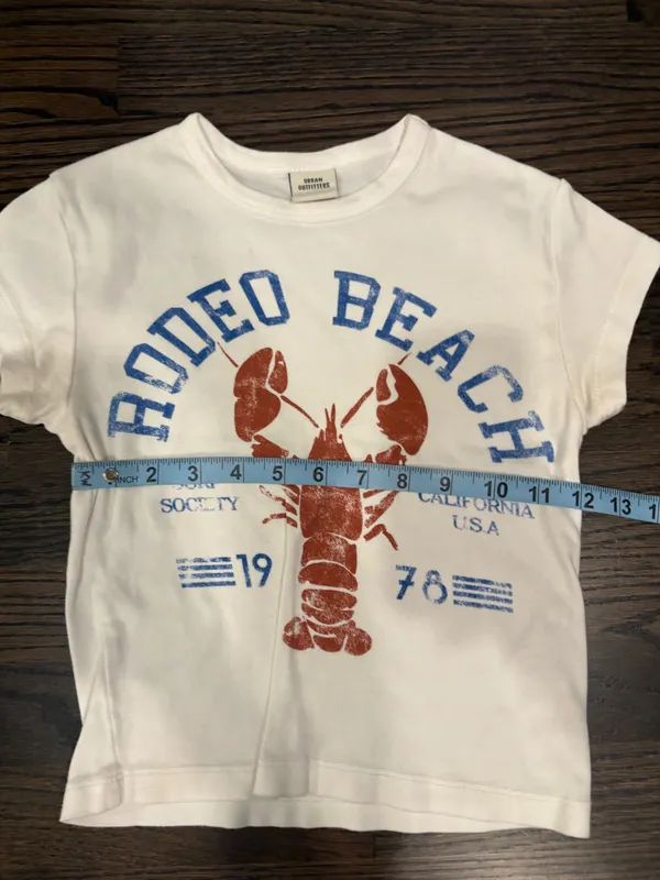 Urban Outfitters Top Crop Lobster White - Image 2