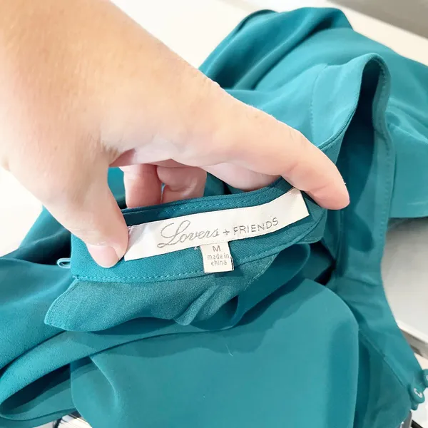 Lovers + Friends Lily Halter Sleeveless Mini Swing Dress Teal Green Medium - Image 3