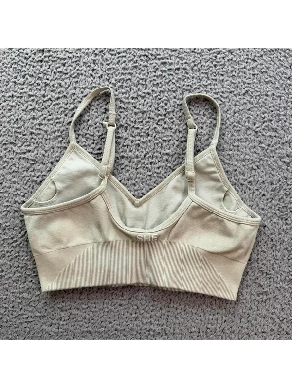 Darc Sport Wolves SHE Seamless Sports Bra Khaki Adjustable Gym Bodybuilding - Image 2