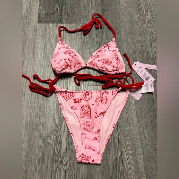 Wild Fable Cowgirl Print Rope Tie Bikini Set - Image 3