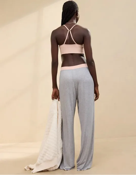 NWT Aerie Real Soft® Rib Trouser Grey PJ. Size XXL - Image 2
