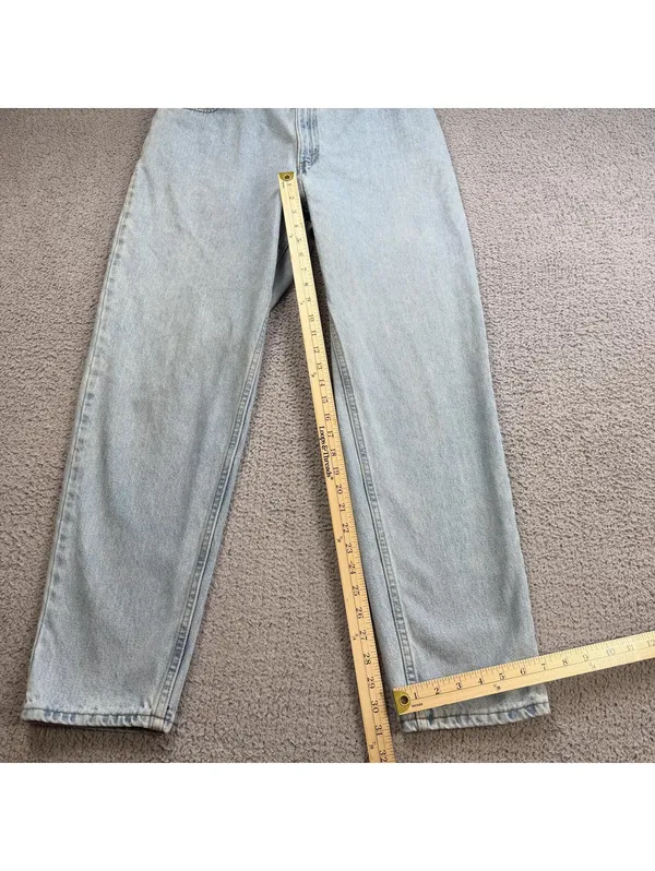 Vintage 90s Levis 550 Relaxed Fit Tapered Leg Jeans USA Made Light Wash Women 33 - Image 4