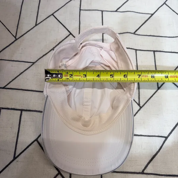 Lululemon Running Hat O/S White‎ Side Zip Pocket Adjustable Strap Cap - Image 10
