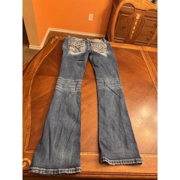 Miss Me Jeans, Slim Boot Women's Size 28 Blue, Denim, Gems Back Pocket, Flared - Image 14