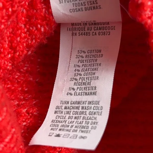Aerie CozyUp Waffle Button Sweater Women’s XXS Red Oversized Grandpa Cabincore - Image 9