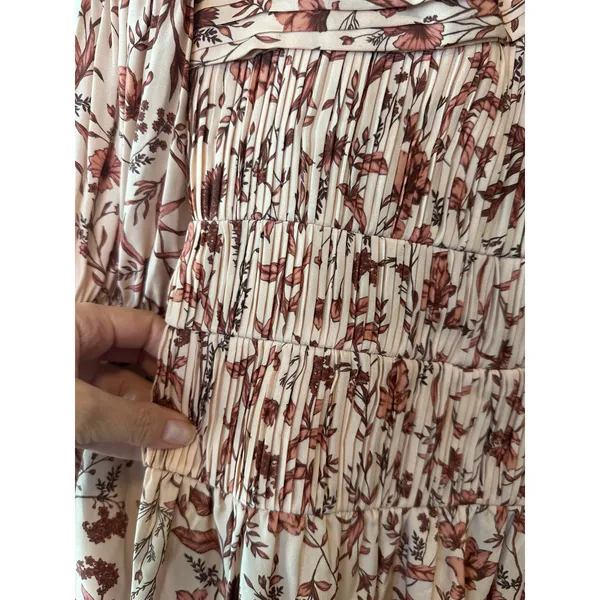 AMUR Filipa Silk Floral Midi Dress Blush Wildflowers Size 6‎ - Image 9