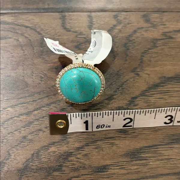 New With Tags Anthropologie Turquoise Statement Ring Sz 6 - Image 4