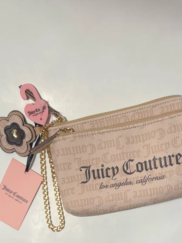 Juicy Couture Heritage Gothic Logo Double Zip Wallet Wristlet Pouch Clutch NWT - Image 9