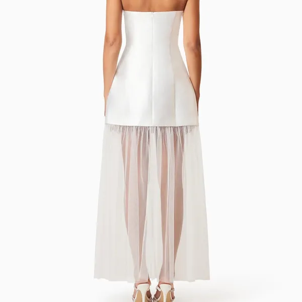 Elliatt Elegant White Strapless Dress - Image 5
