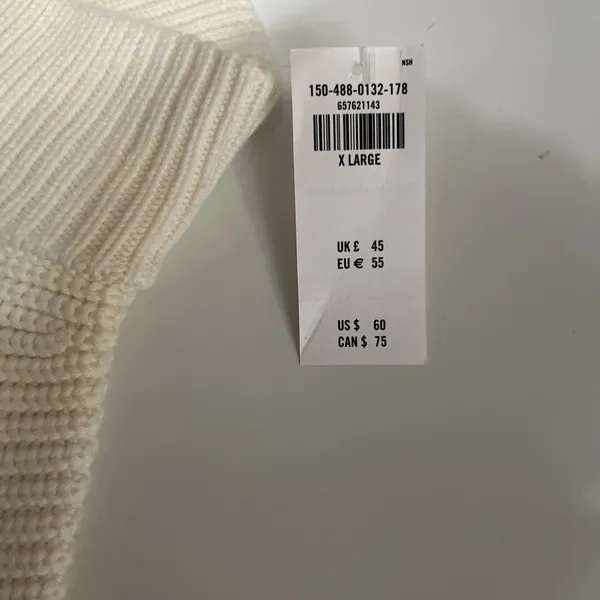 NWT Abercrombie & Fitch XL Off White Sweater Vest - Image 6