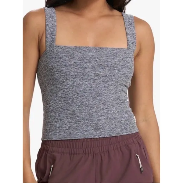 Vuori Women's Heather Gray Elevation Square Neck Crop Tank Top XL - Image 7