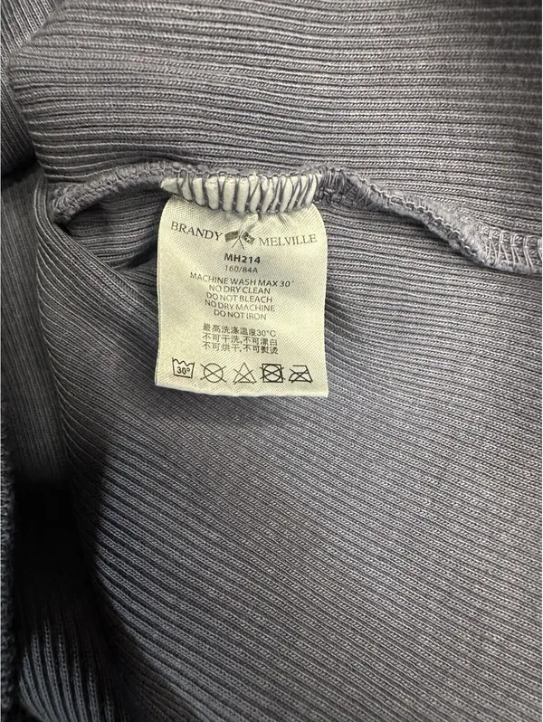 John Galt Ribbed Cropped Slate Blue Collard Button Down Long Sleeve Size Small - Image 7