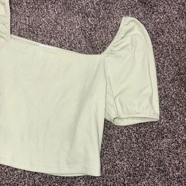 Double Zero green ribbed crop top in a M - Image 6