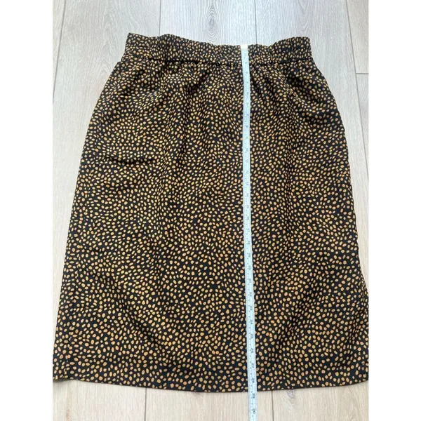 J. Crew Brown & Black Polka Dot Printed Midi Skirt Size Large - Image 9