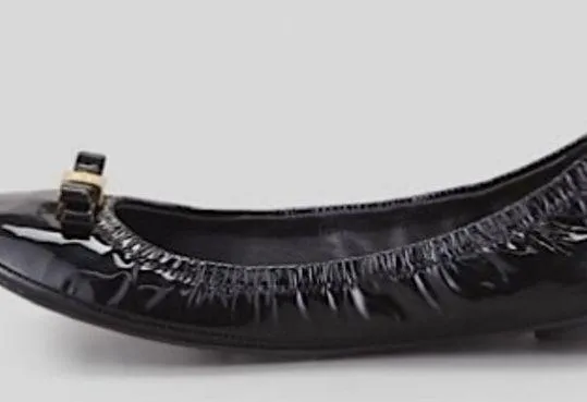 Tory Burch Eddie Bow Patent Leather Ballerina Flats - Image 4