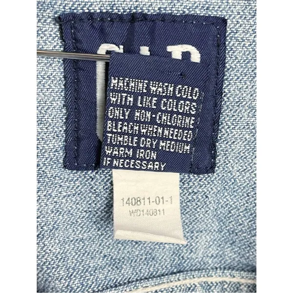 Vintage GAP Denim Vest Y2K Blue Jean Button Front Fitted Western Boho Size Small - Image 8