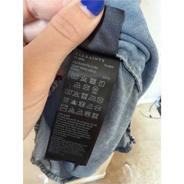 ALLSAINTS Sonny Tencel Dress Size XS - Image 5