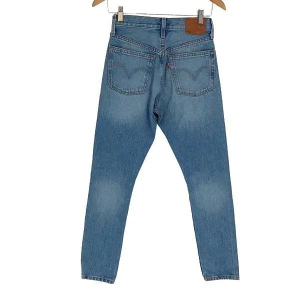 Levi's 501‎ Womens High Rise Button Fly Distressed Skinny Denim Jeans Blue Sz 24 - Image 6