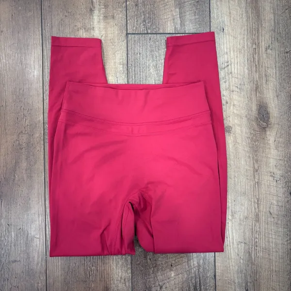 Red Athletic Leggings Scrunch Booty High Waist Sz M Gym Yoga Running Workout - Image 3
