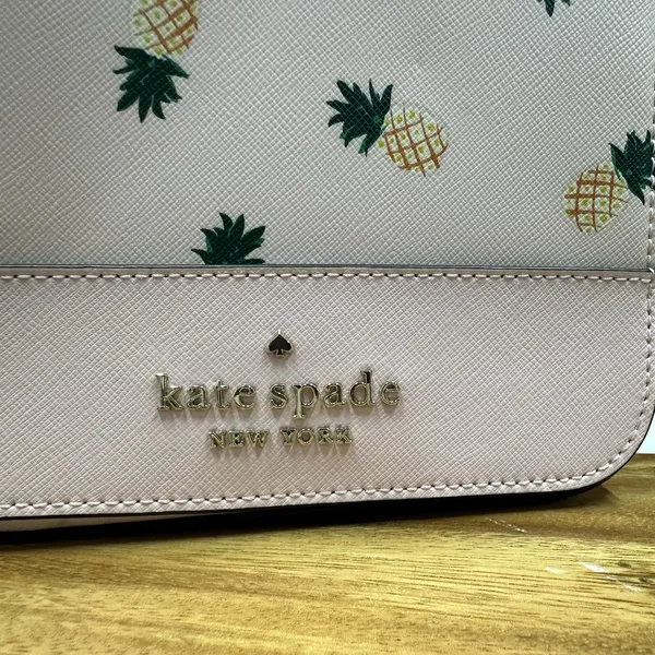 New Kate Spade Staci Square top handle pineapple crossbody bag pink‎ multi - Image 4