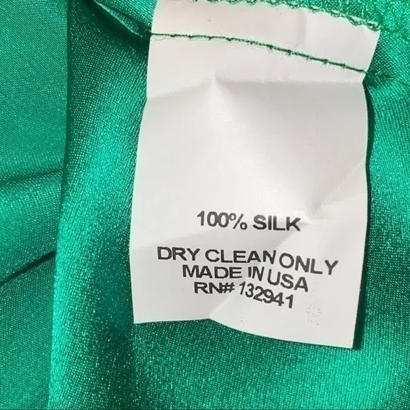 Amanda Uprichard Women’s M Emerald Green Silk Ruffle Top Off Shoulder Mini Dress - Image 7