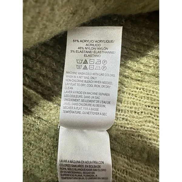 Lucky Brand Crew Neck Pullover Sweater Women’s Size Large Green Camouflage - Image 5