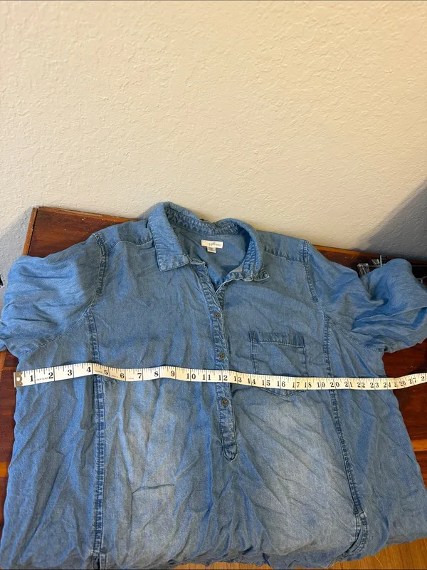 J Jill Denim distressed shirt dress with pockets cottagecore teacher - Image 5