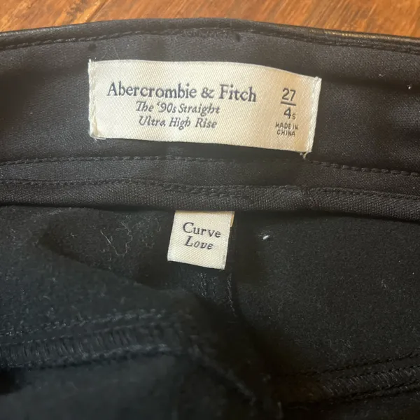 Abercrombie 90s Straight Ultra High Rise Curve Love Leather Pants - Image 4