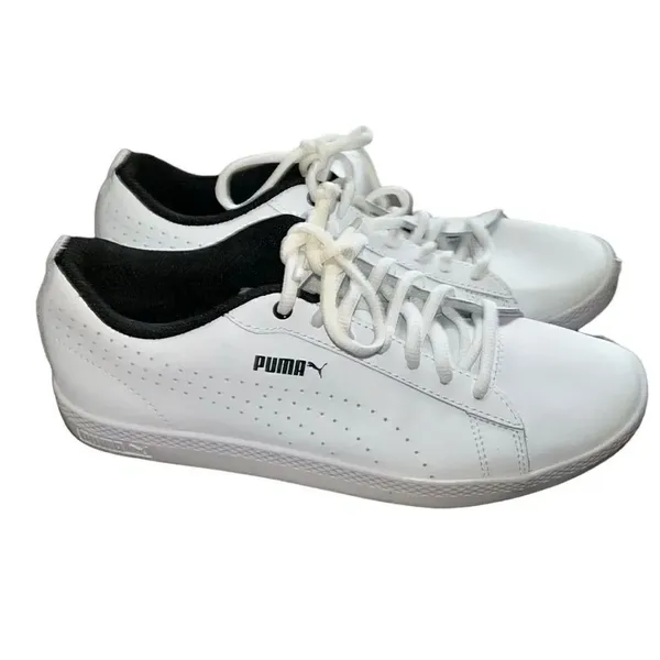Puma White Lace up Sneakers(Size 8W) - Image 5