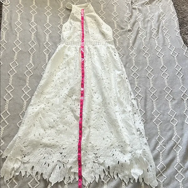 Elegant White Lace Halter Dress by EillyBazaar - Image 9