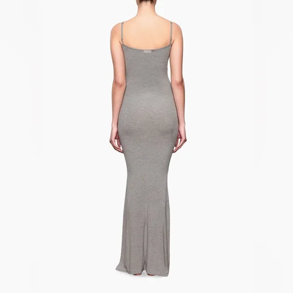 SKIMS HEATHER SOFT LOUNGE’ RIBBED STRETCH LONG SLIP DRESS WOMENS SIZE X-Small - Image 2