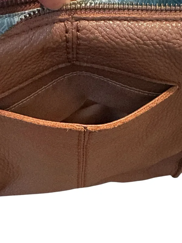The Sak 100% Leather Crossbody Bag Cognac Brown Studded Boho Rustic Casual - Image 8