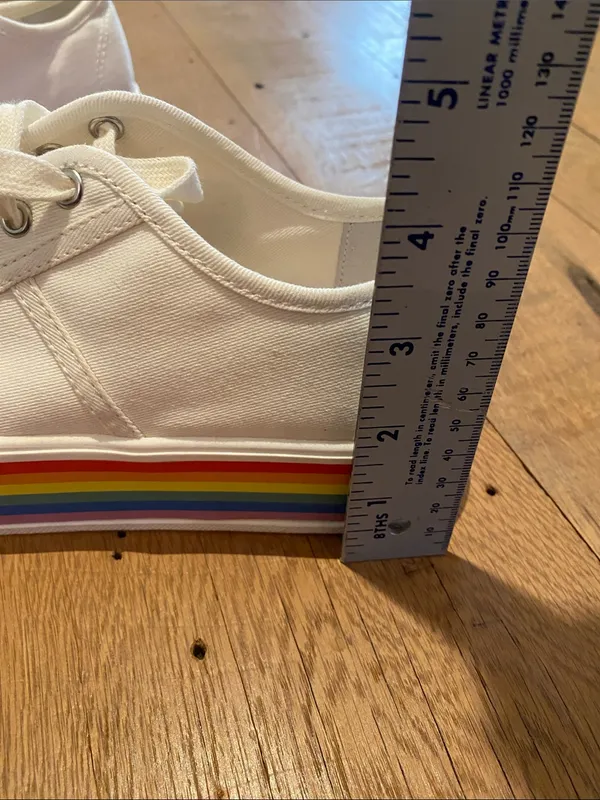 Gianni Bini Rainbow Canvas On Beat Platform Canvas Sneakers Lace Up Size 6 - Image 9