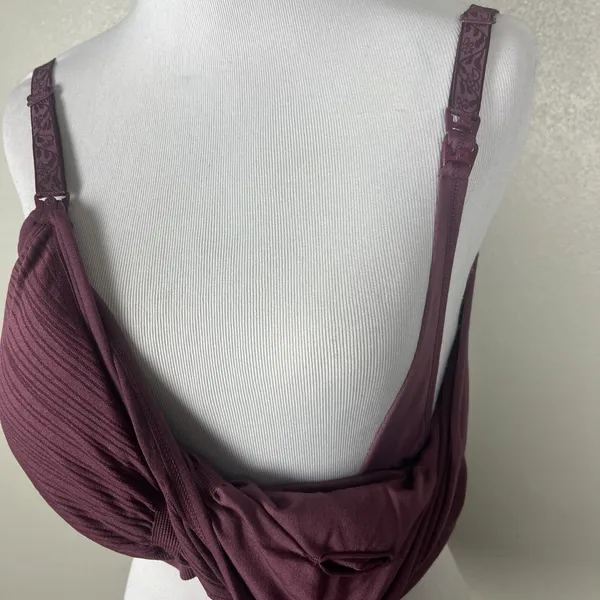 Kindred Bravely Nursing Bra Womens Large Purple Wireless Lined Back Closure L‎ - Image 12