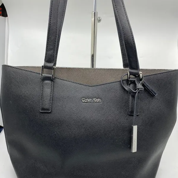 Calvin Klein Black Large Saffiano Leather Tote Bag - Image 2