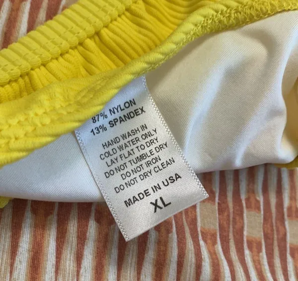 American Apparel Los Angeles Apparel triangle swim top bathing suit top yellow pool beach indie - Image 2