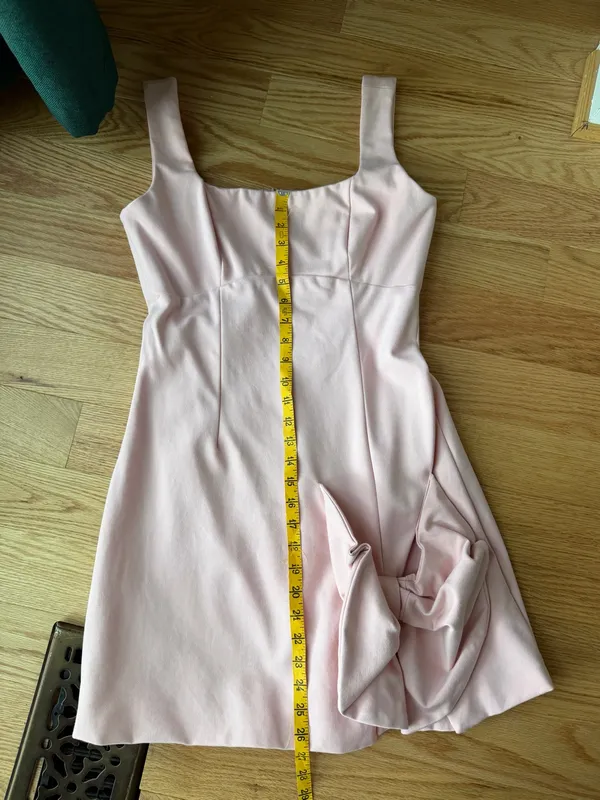 ELLIATT Pink Bow Mini Dress Size Medium Square Neck Party Dress - Image 7