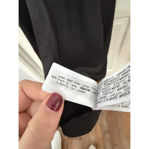 Zara Black Midi‎ Slip Dress V-Neck Spaghetti Strap 8740/162/800 XS - Image 8