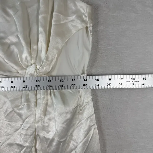 For Love & Lemons White Satin‎ Twist Front Cutout Mini Dress Size M - Image 4