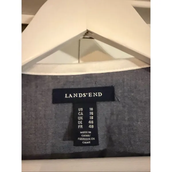 Lands End Blazer Cardigan nautical navy and white size 16 - Image 4