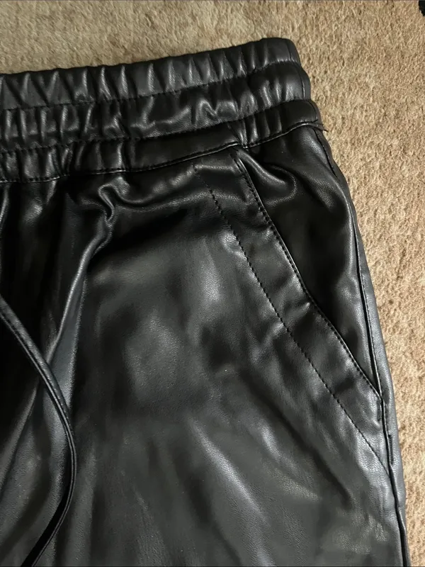 Dollhouse Black Faux Leather Skirt with Elastic Waistband - Image 4